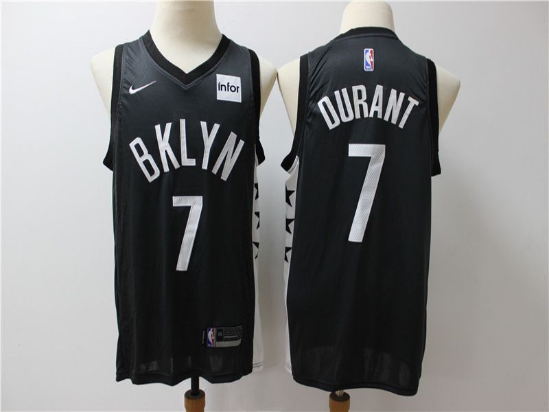 Men Brooklyn Nets #7 Durant Black Game Nike NBA Jerseys